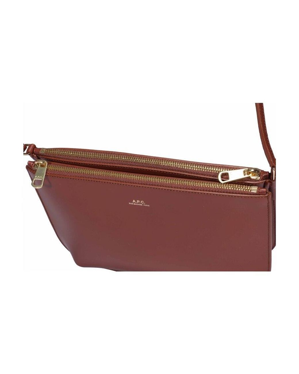 A.P.C. Brown Sarah Logo Crossbody Bag