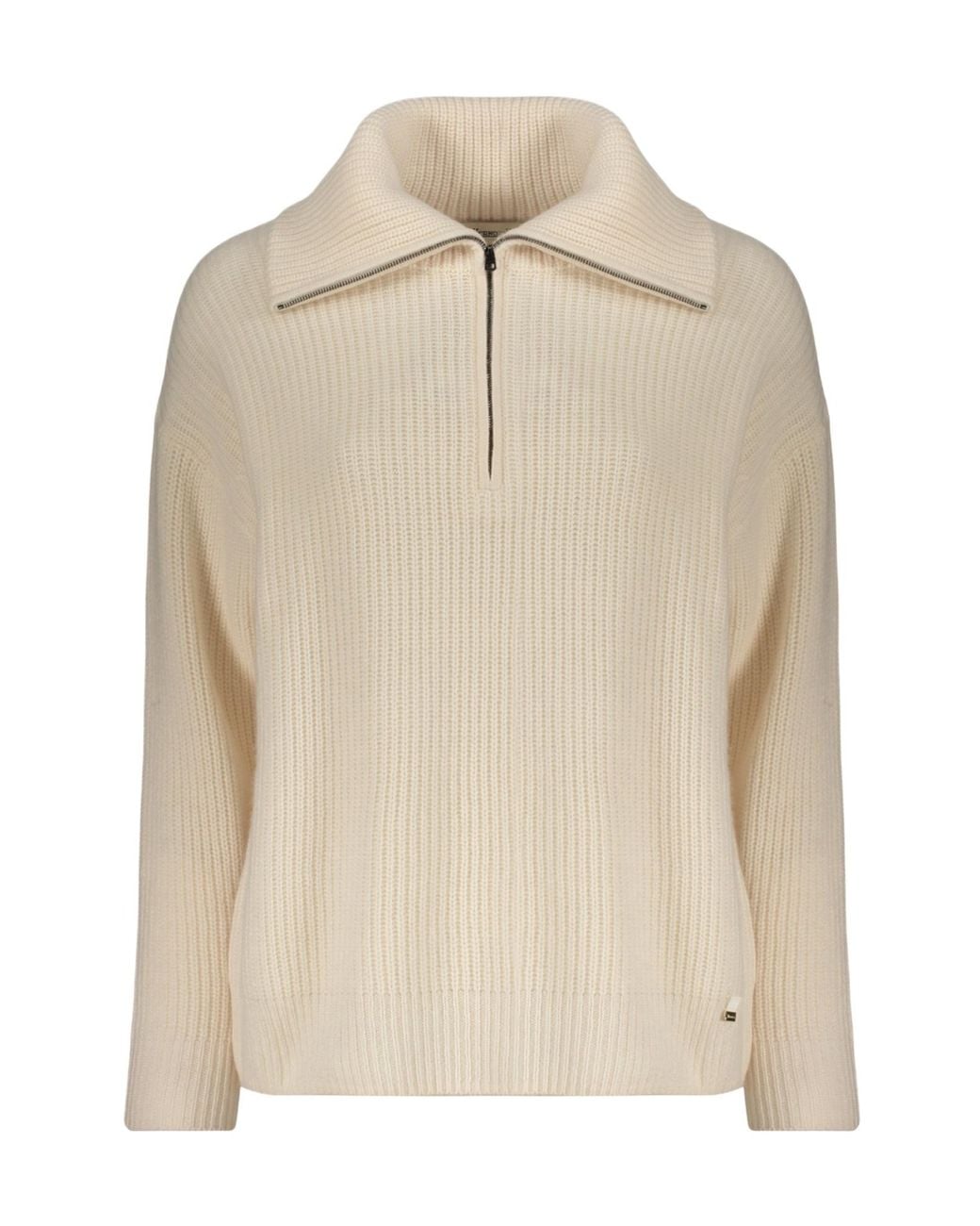 Herno Natural Half-Zip Collar Knitted Sweater