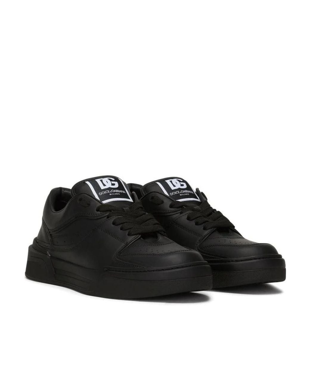 Dolce & Gabbana Black Leather Sneakers for men