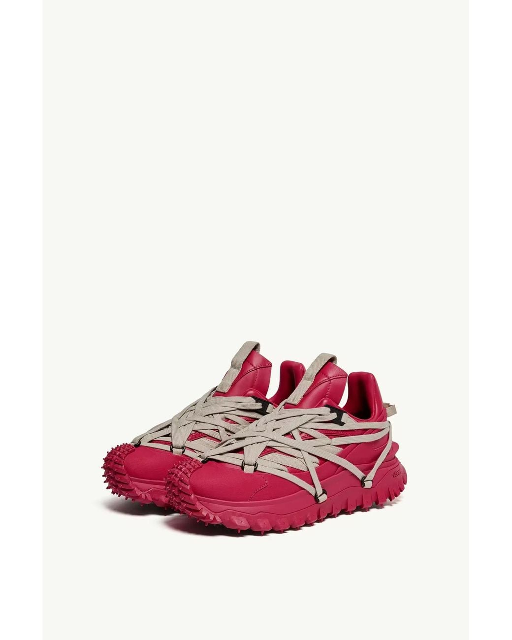 Moncler Pink Moncler Rick Owens Trailgrip Megalace Leather Sneakers for men