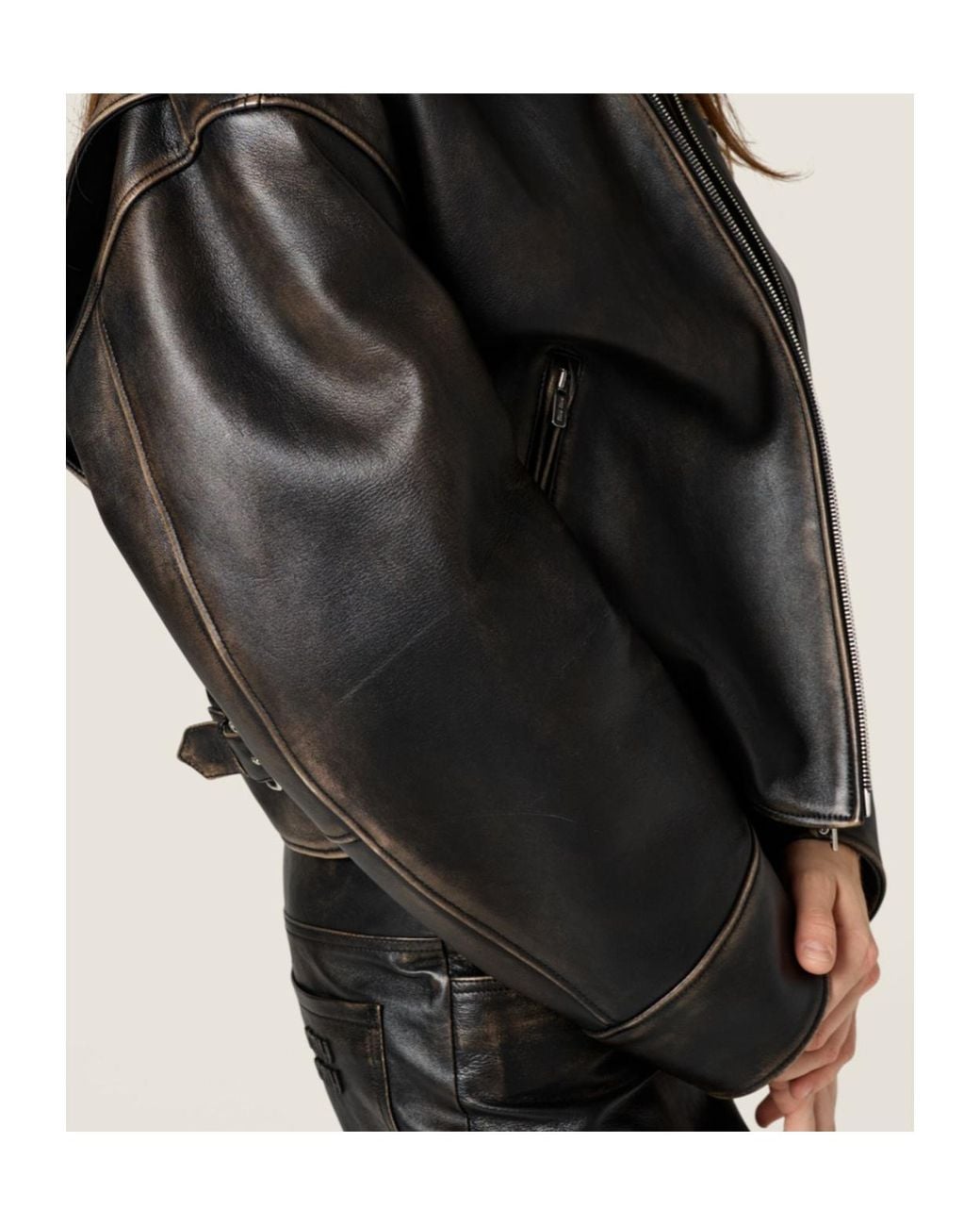 Miu Miu Black Nappa Leather Jacket