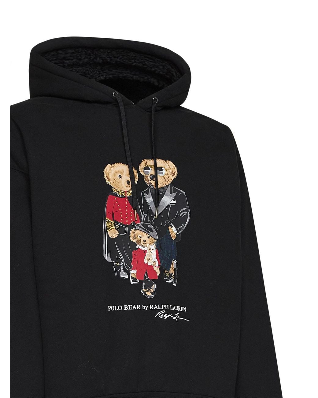 Polo Ralph Lauren Black Polo Bear Graphic Hoodie for men