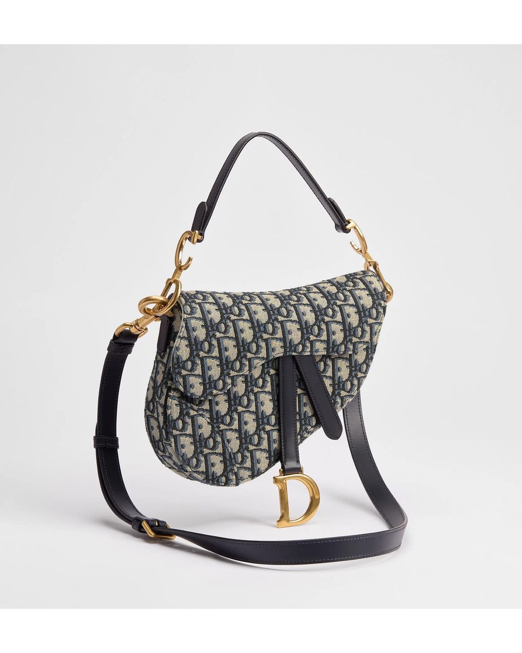 Dior White Small Saddle Bag With Strap