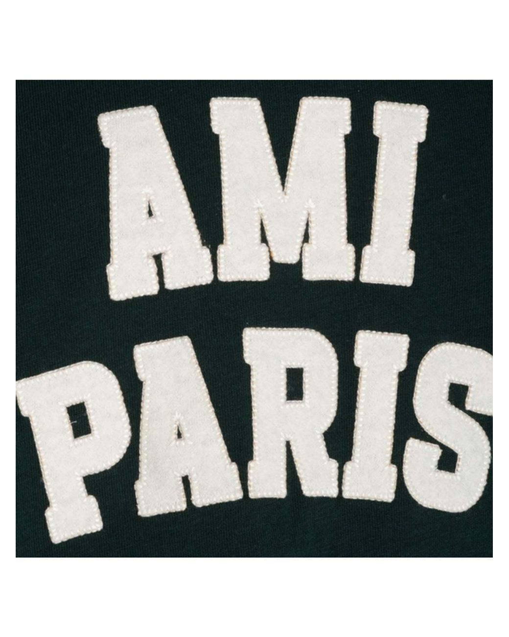 AMI Green Ami Logo Print Crewneck T-Shirt for men