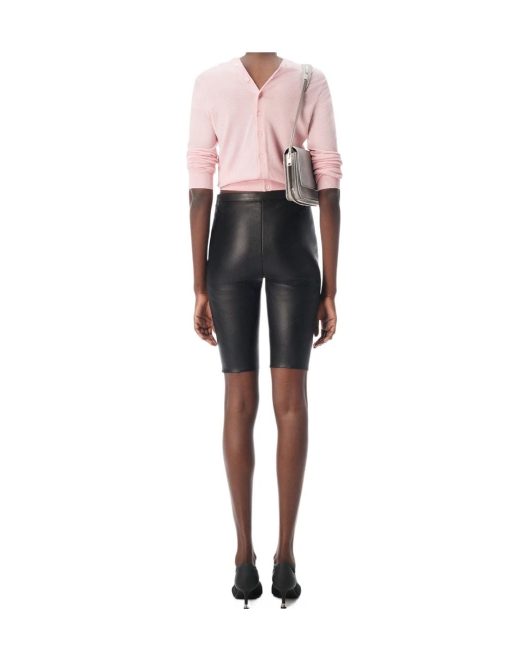 Alexander Wang Pink Button-Up V-Neck Cardigan