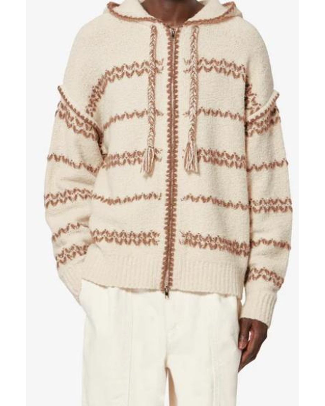 Isabel Marant Blue Rolian Knitted Zip-Up Cardigan for men