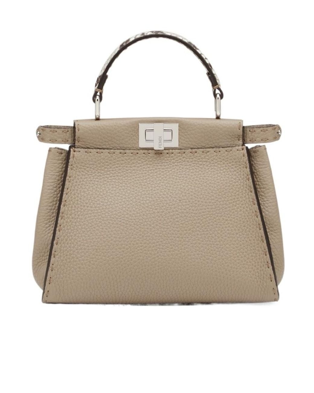Fendi Natural Dove Selleria Bag With 1048 Hand-Sewn Topstitches