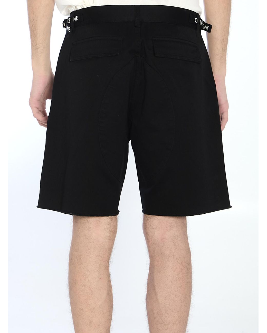 Céline Black Cargo Shorts for men
