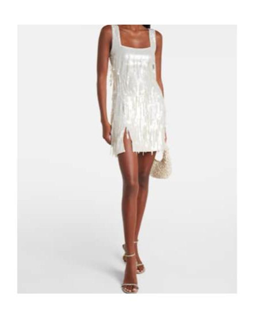Staud White Le Sable Sequined Minidress