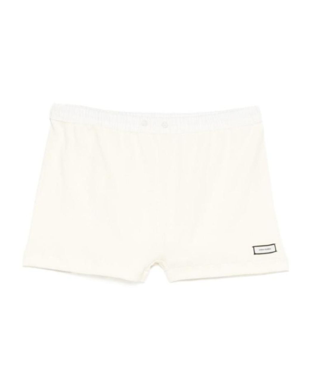 Entire studios White Ribbed Lounge Shorts