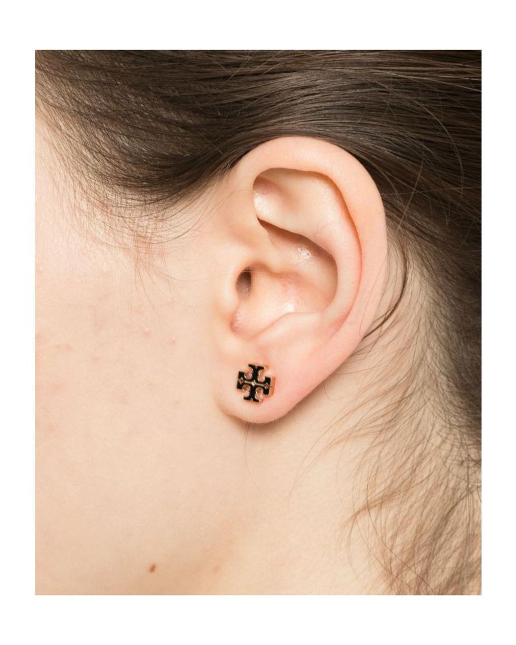 Tory Burch White Enamel Earrings