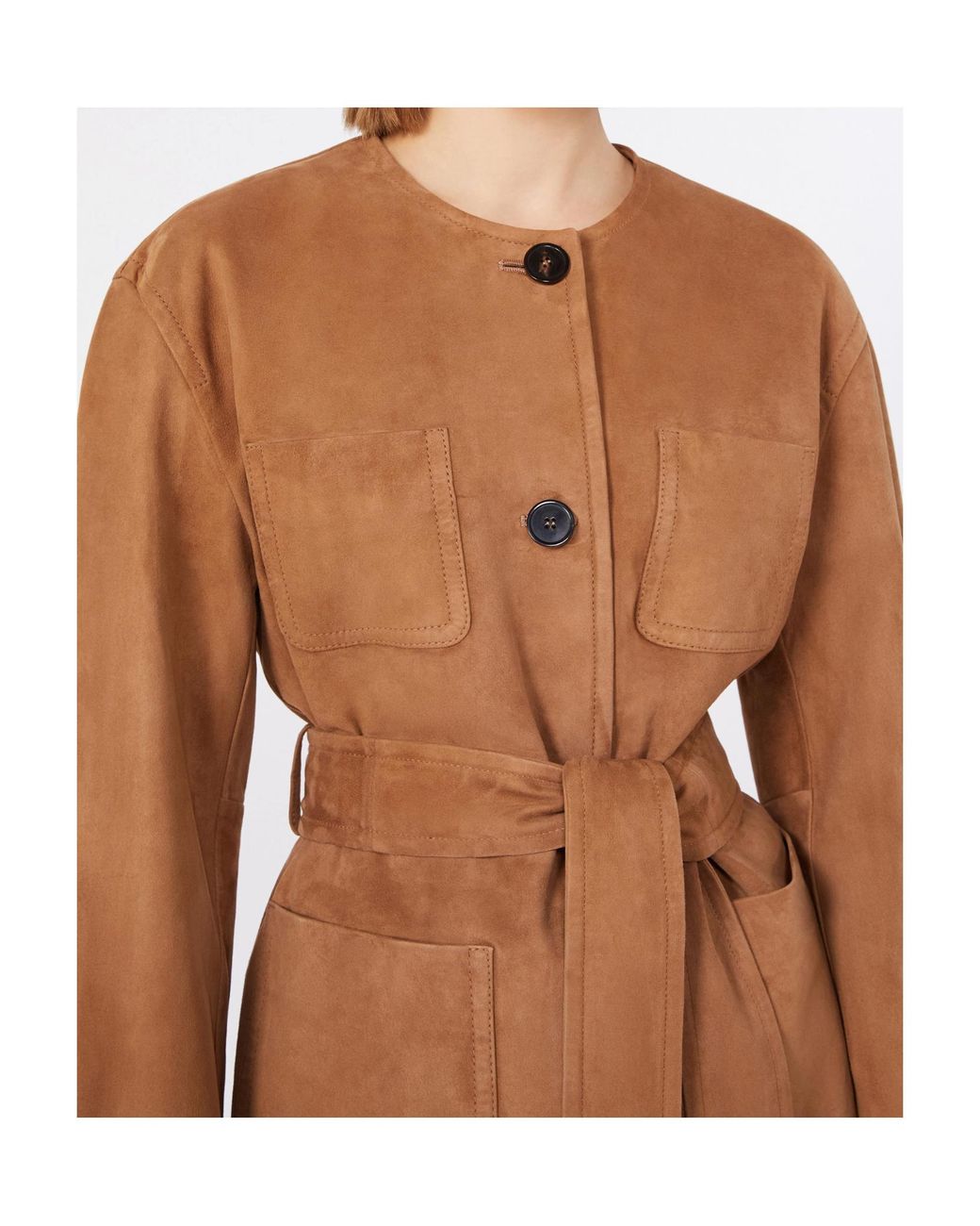 Max Mara Brown Studio Boemia Belted Pocket Jacket