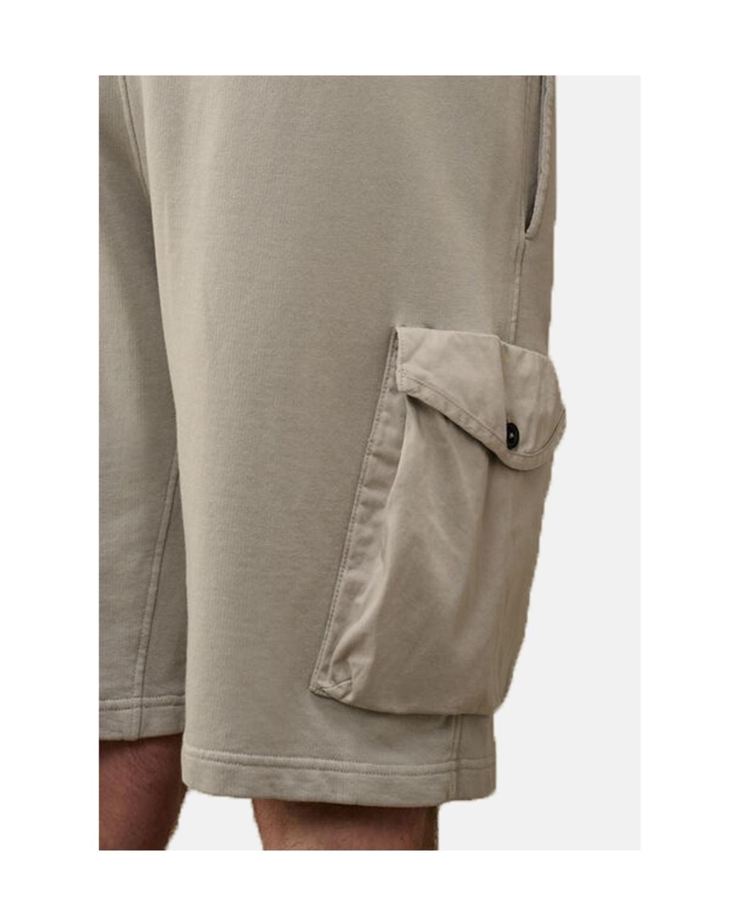 C P Company Gray Cargo Fleece Shorts for men