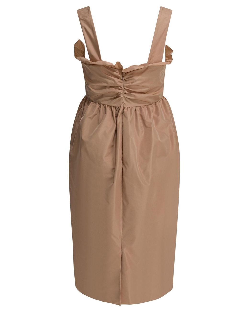Chloé Brown Chloé Ruched Bustier Balloon Dress