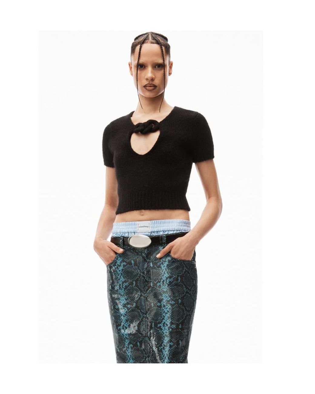 Alexander Wang Black Circle Cut-Out Knit Top