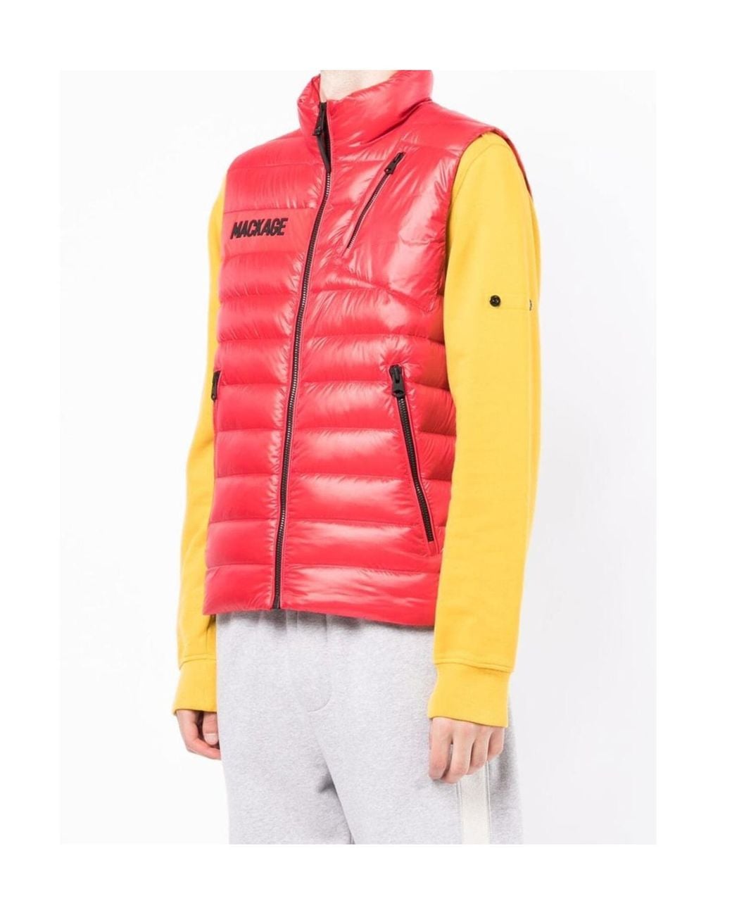 Mackage Pink Logo-Print Quilted Gilet for men