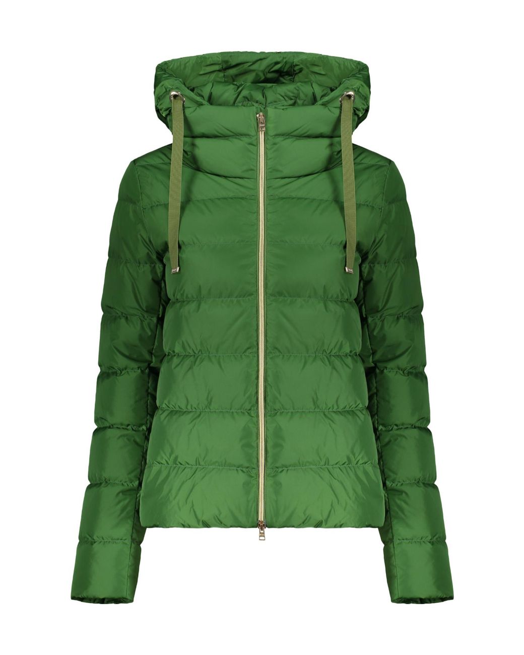 Herno Green Hooded Zip-Up Down Jacket