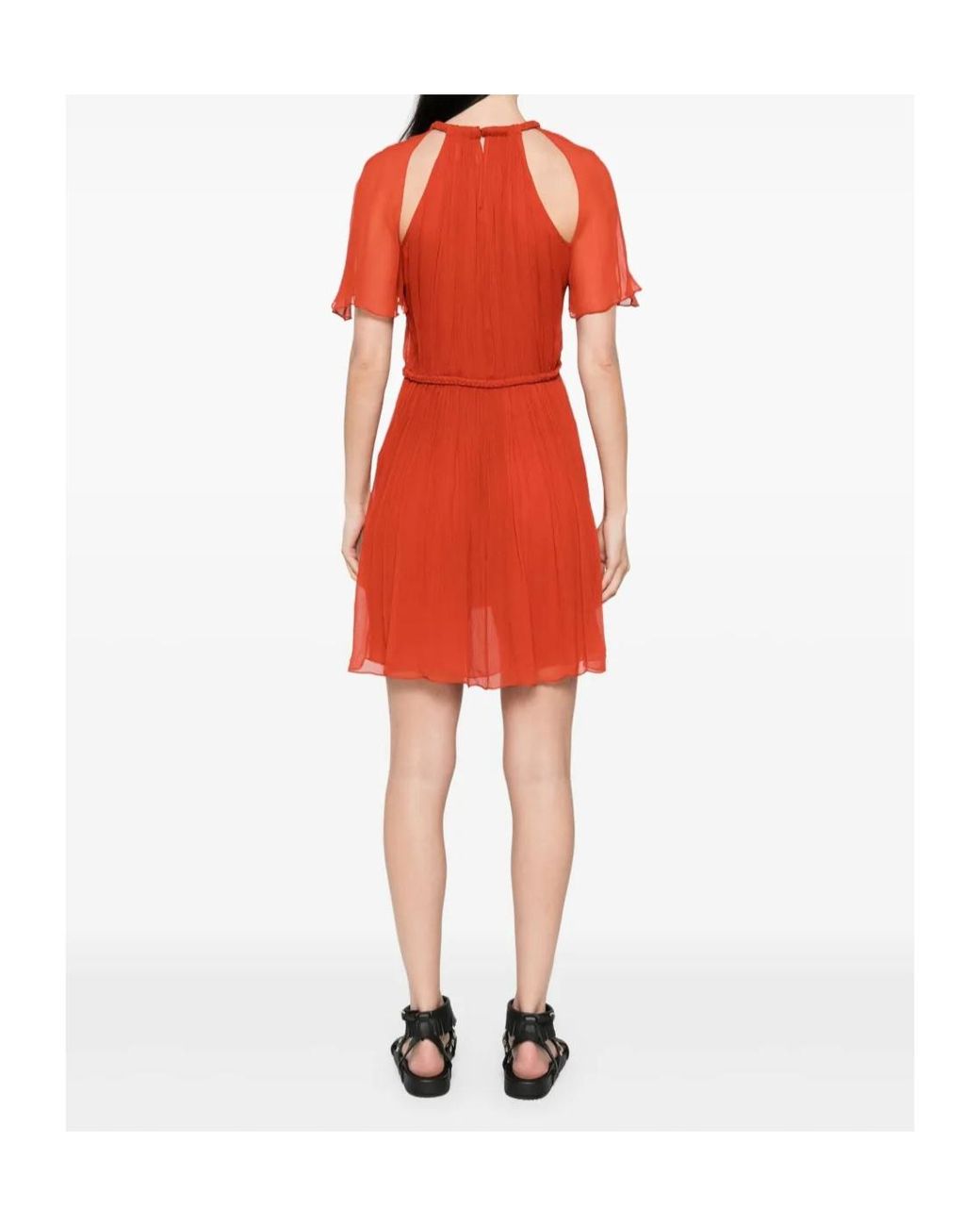 Isabel Marant Red Cut Out Detailed Mini Dress