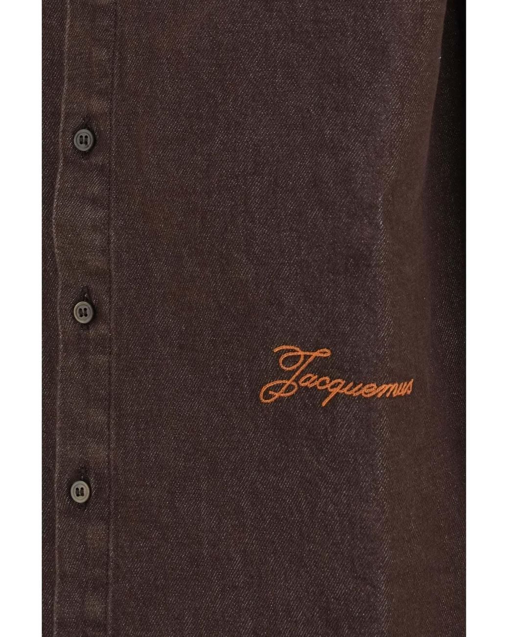 Jacquemus Brown Logo Denim Shirt for men