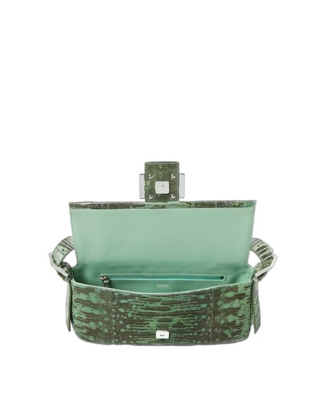 Fendi Green Baguette Shoulder Bag