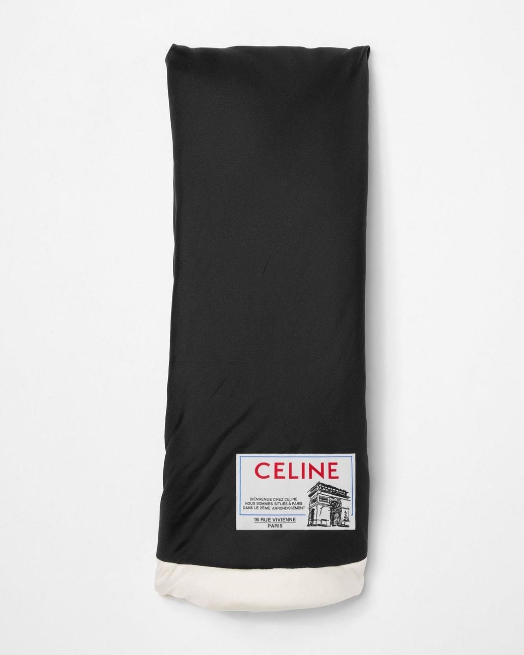 Céline Black Padded Tubular Silk Stole