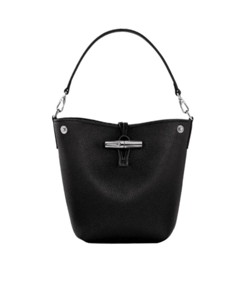 Longchamp Black Le Roseau Essential Xs Bucket Bag