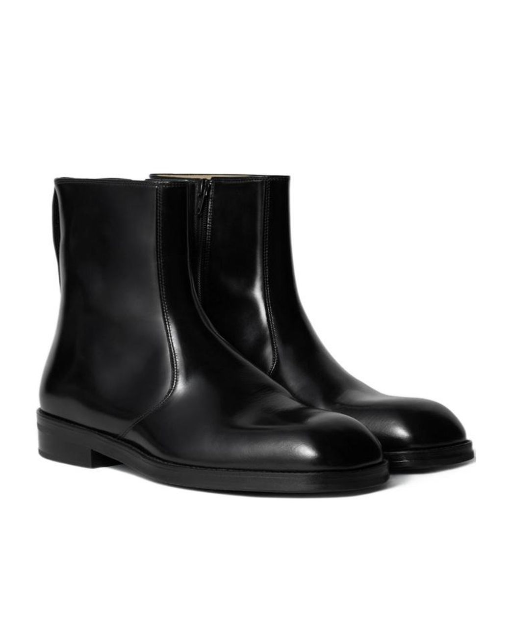 Lemaire Black Square-Toe Boots