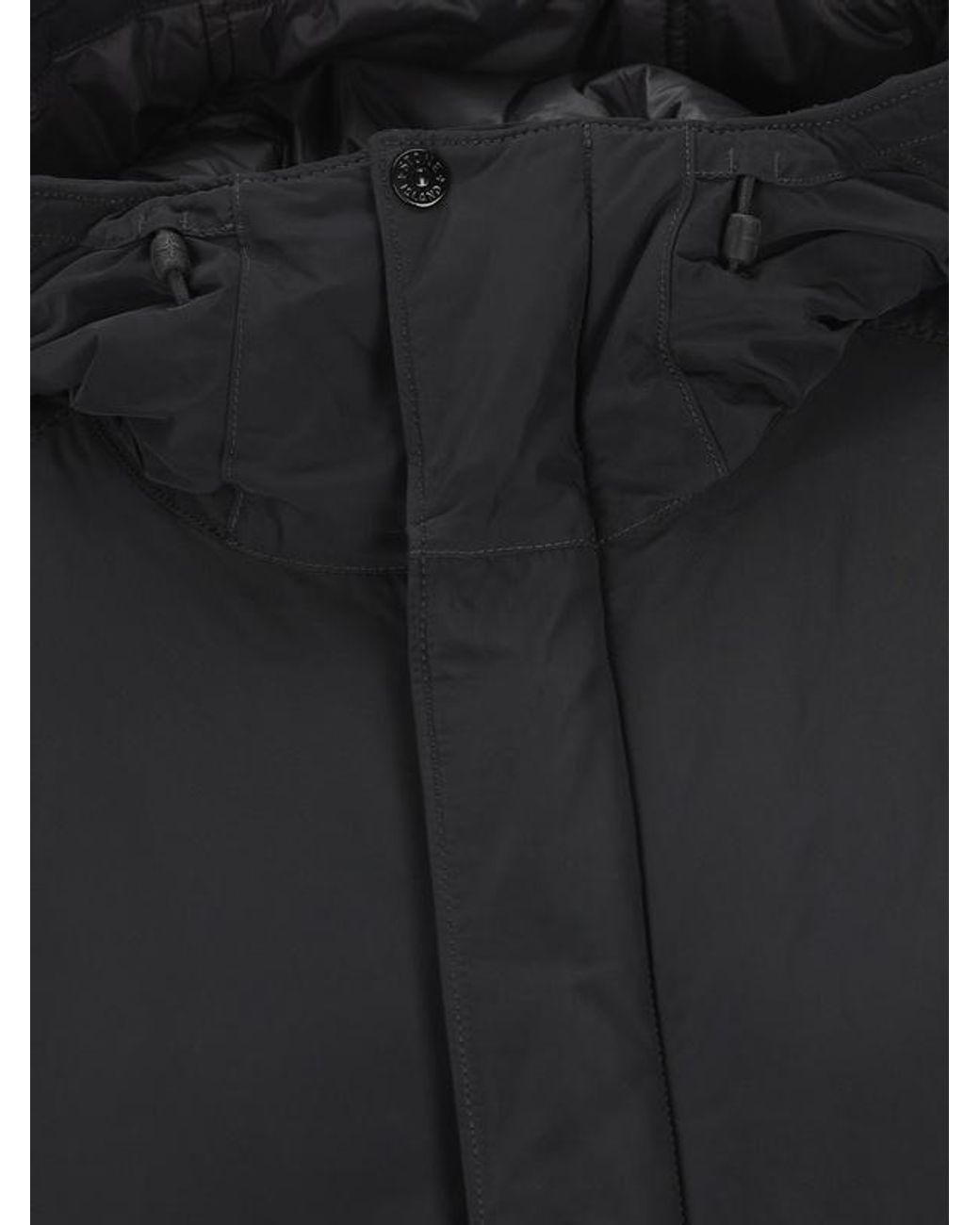 Stone Island Black Crinkle Reps Hooded Down Jacket for men