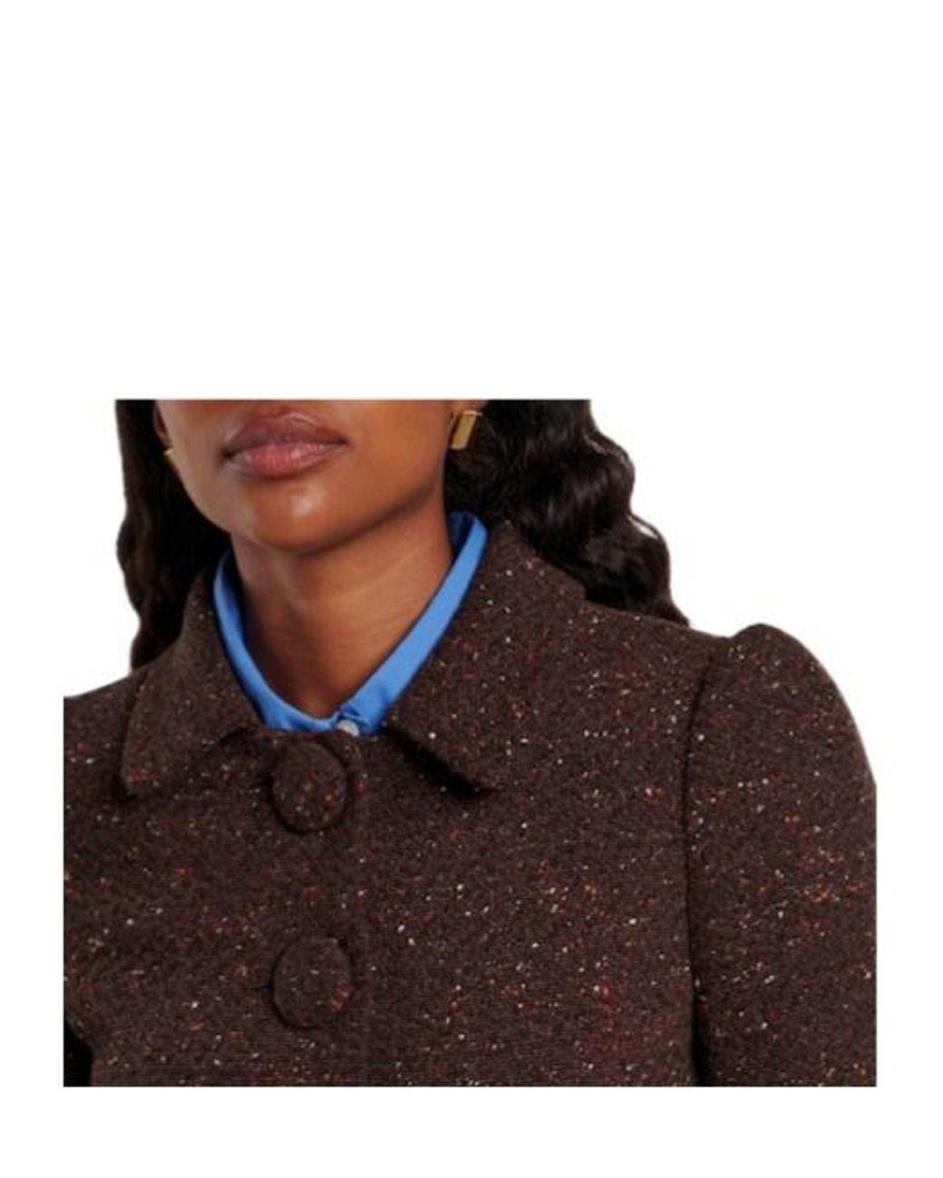 ShuShu/Tong Brown Cropped Lapel Coat
