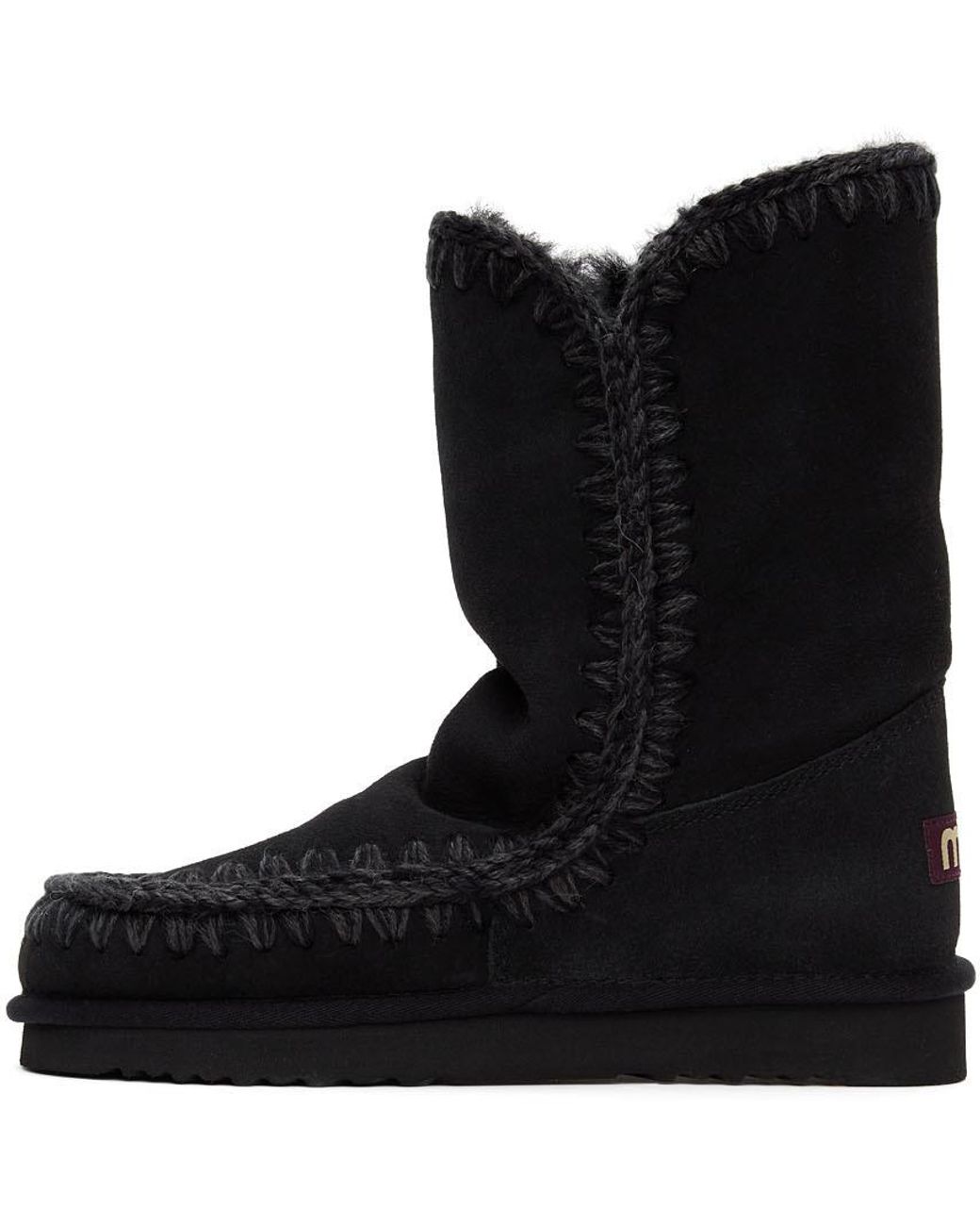Mou Black Logo Middle Boots