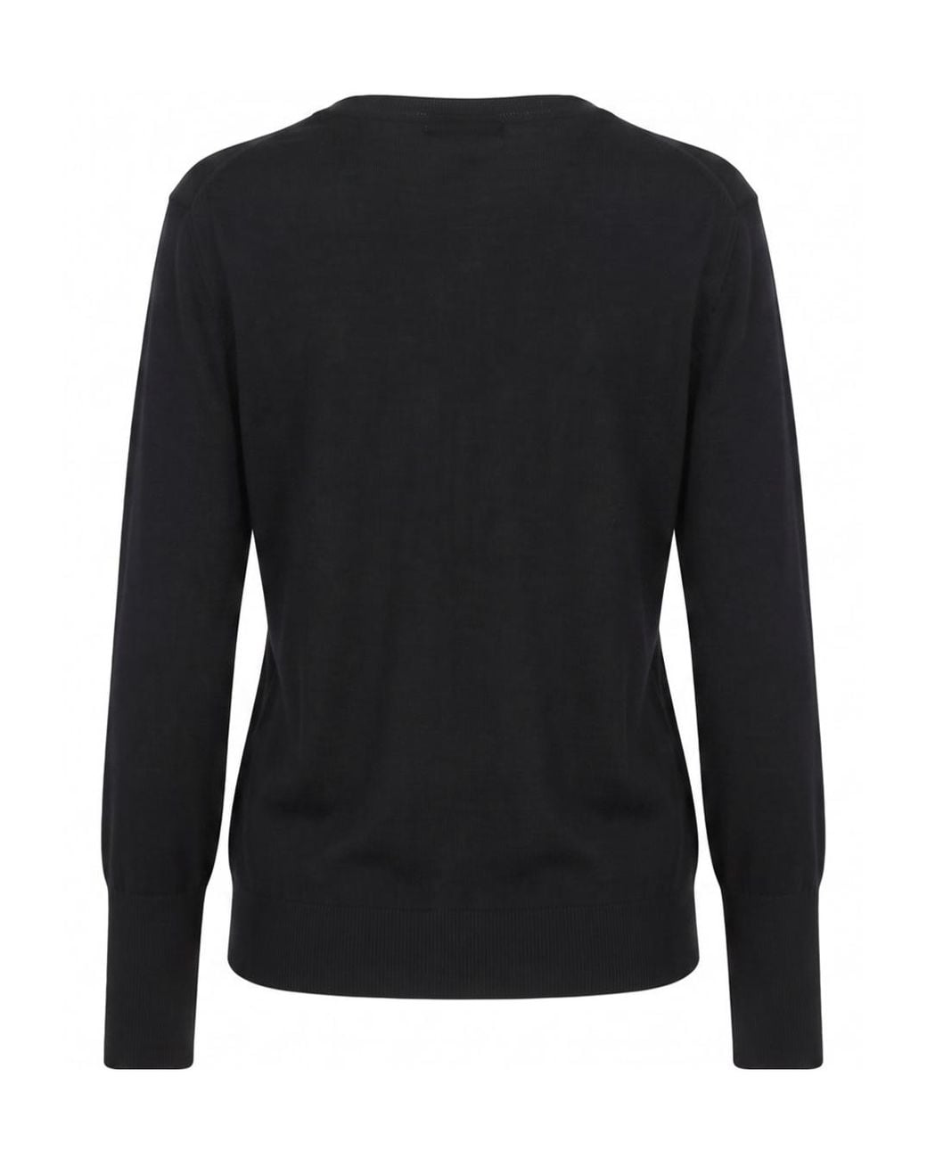 Patrizia Pepe Black Long-Sleeved V-Neck Jumper