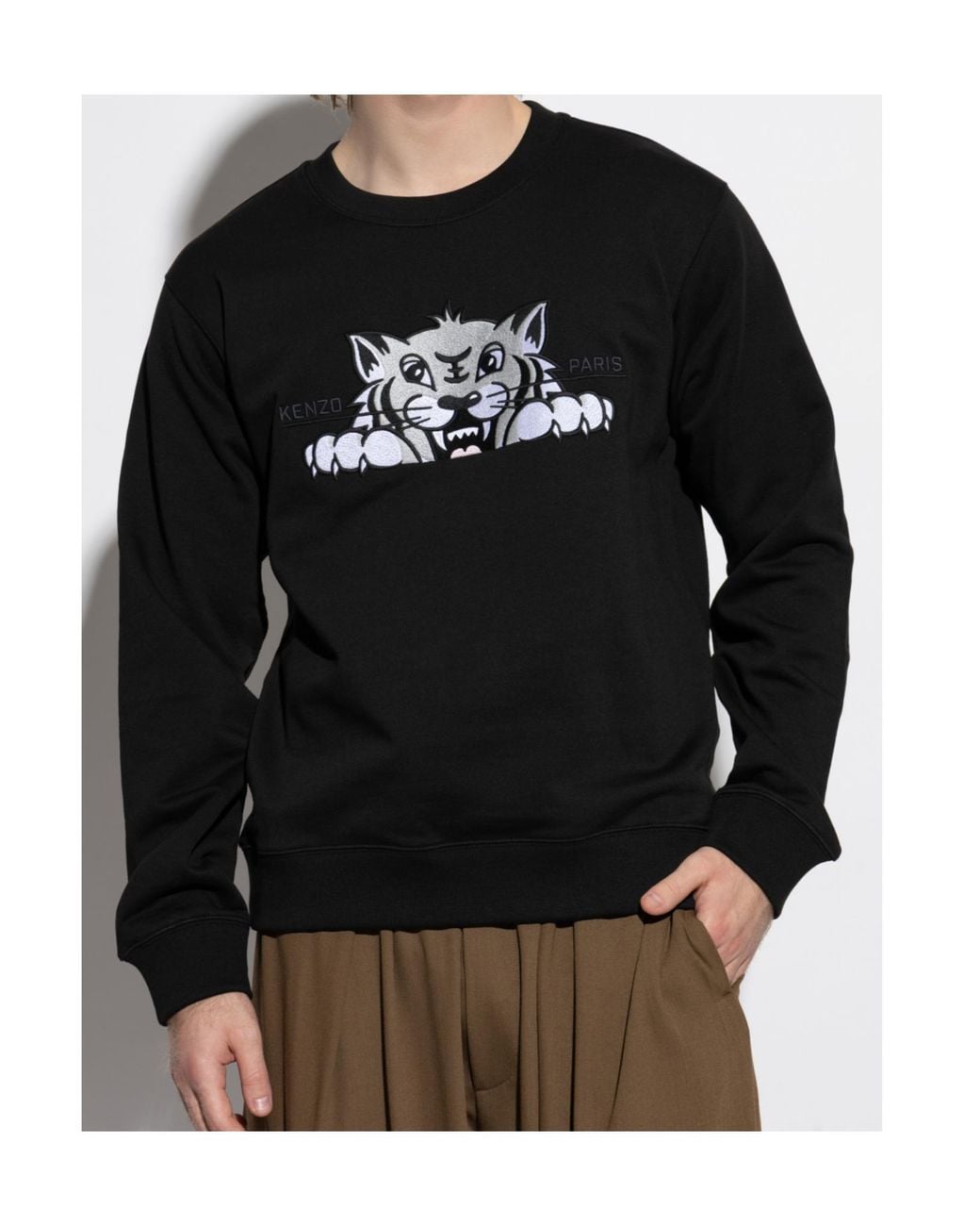 KENZO Black Sweatshirt With A Distinctive Tiger Head for men
