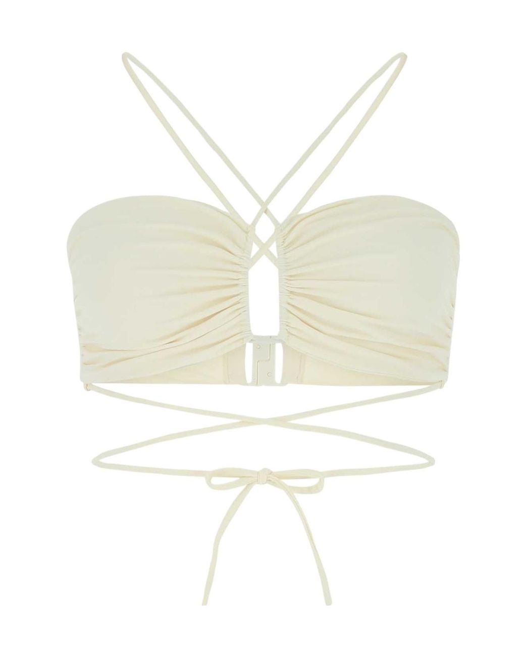 Magda Butrym White Crisscross Bandeau Top