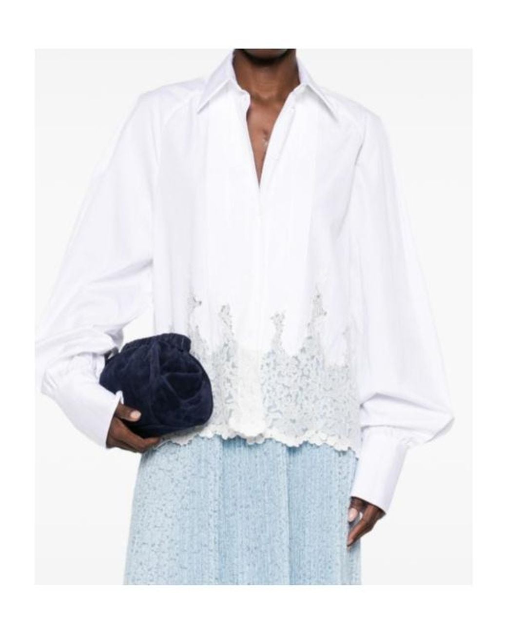 Ermanno Scervino White Long Sleeved Lace Shirt
