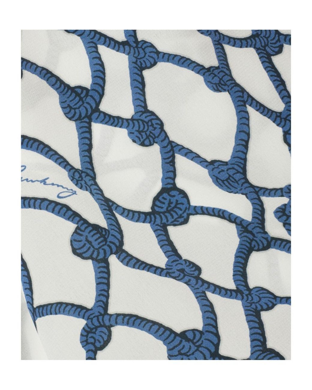 Burberry Blue Allover Knot Printed Tank Top