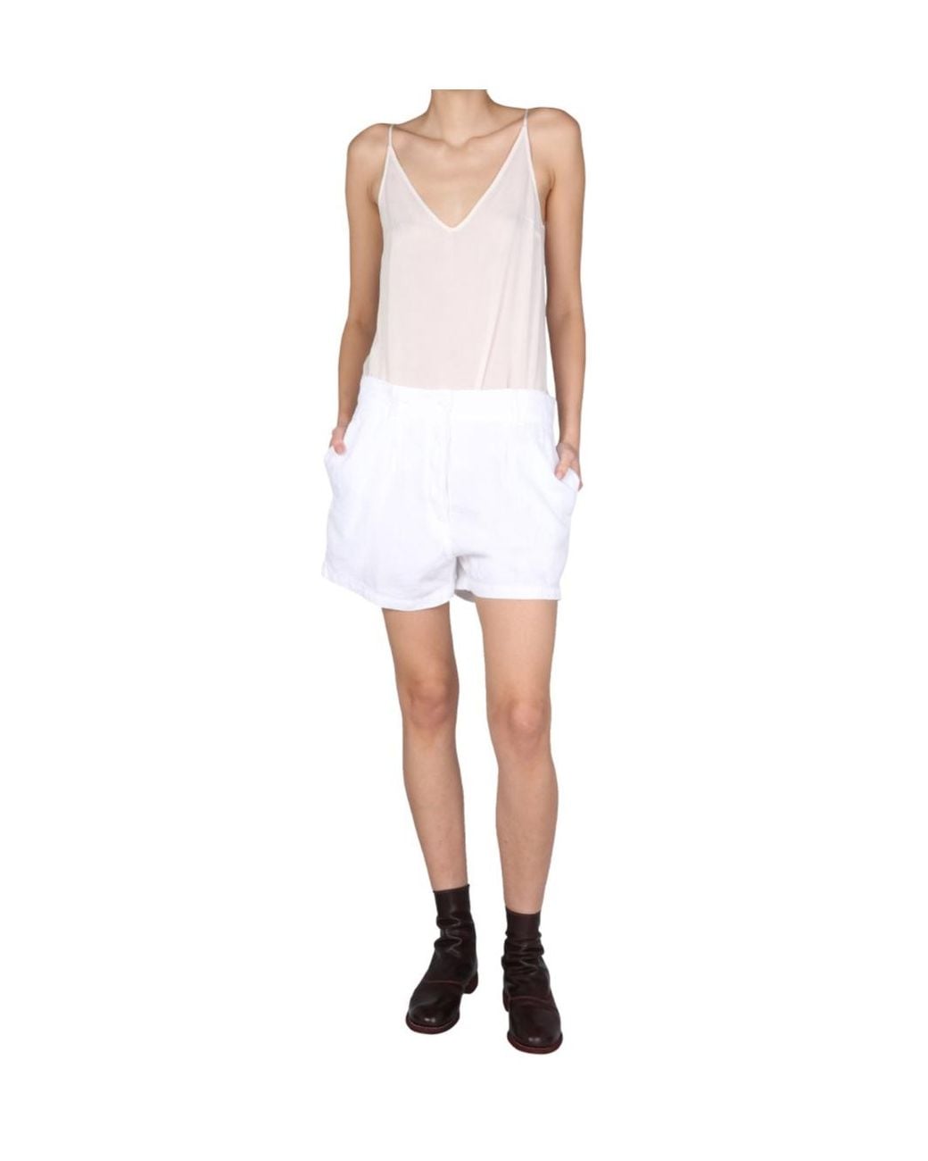 Aspesi White Front Pocket Shorts