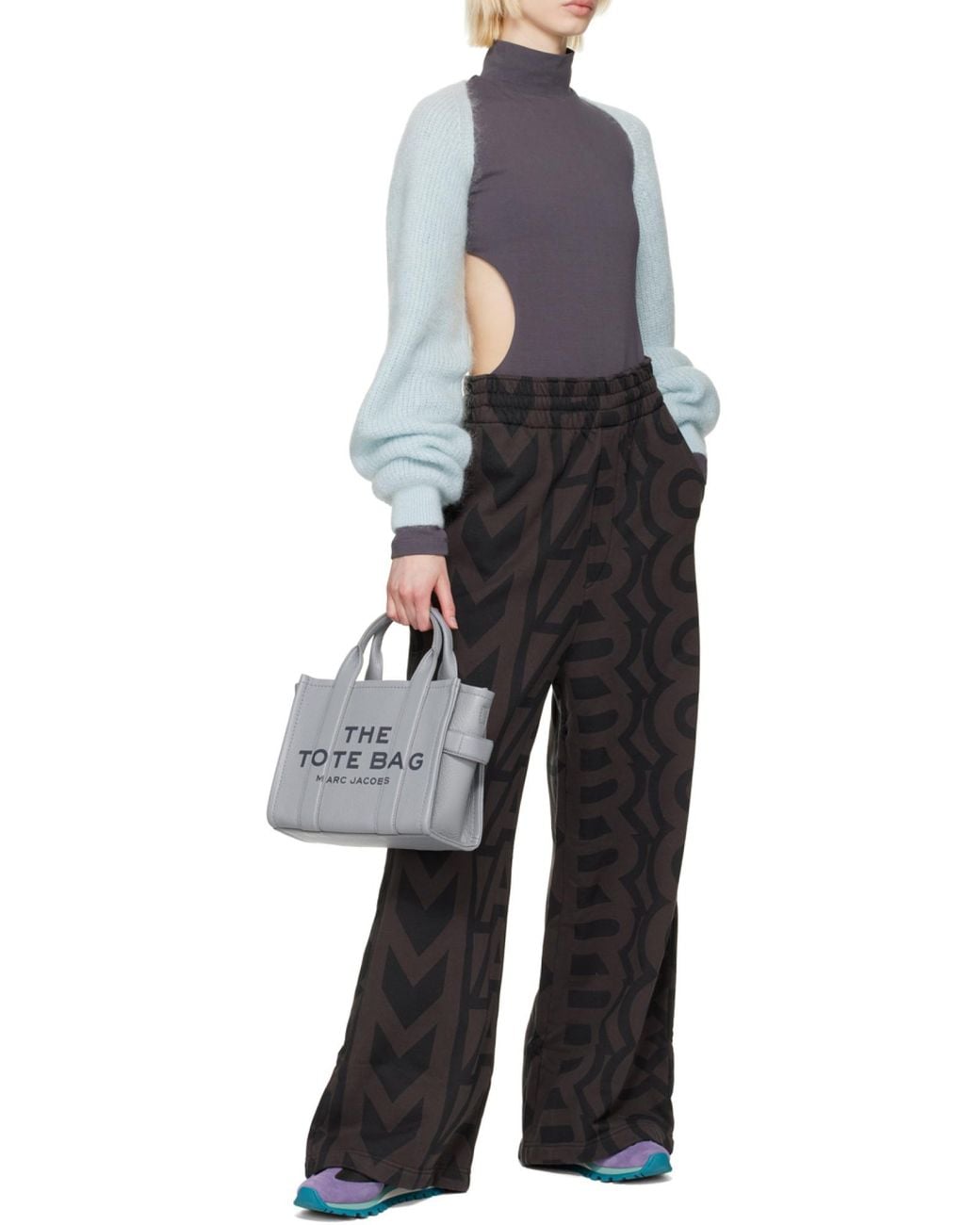 Marc Jacobs Gray Small The Leather Tote Bag