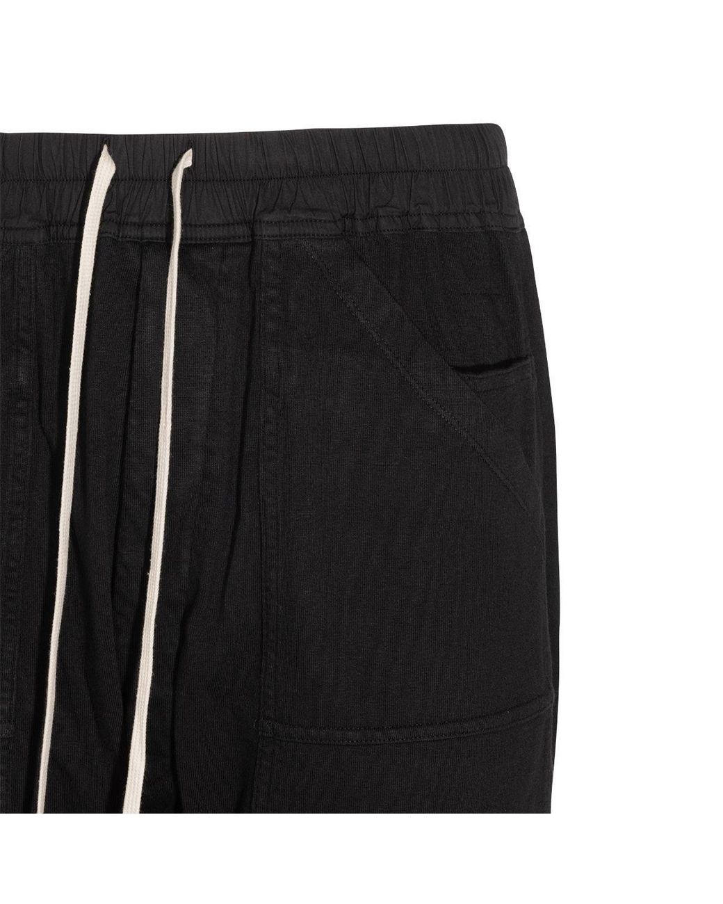 Rick Owens Black Drawstring Trousers for men