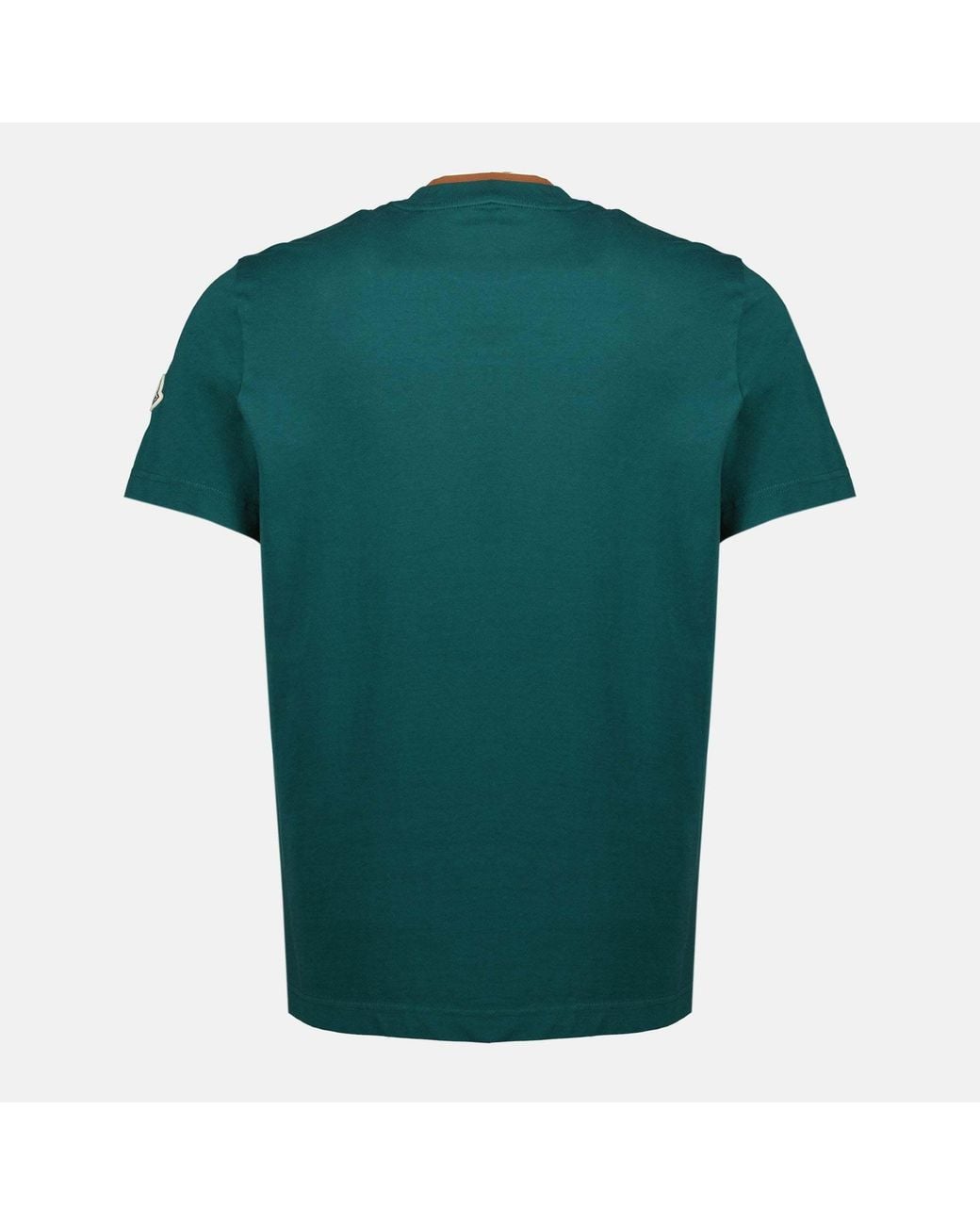 Moncler Green Logo Embroidered Crewneck T-Shirt for men