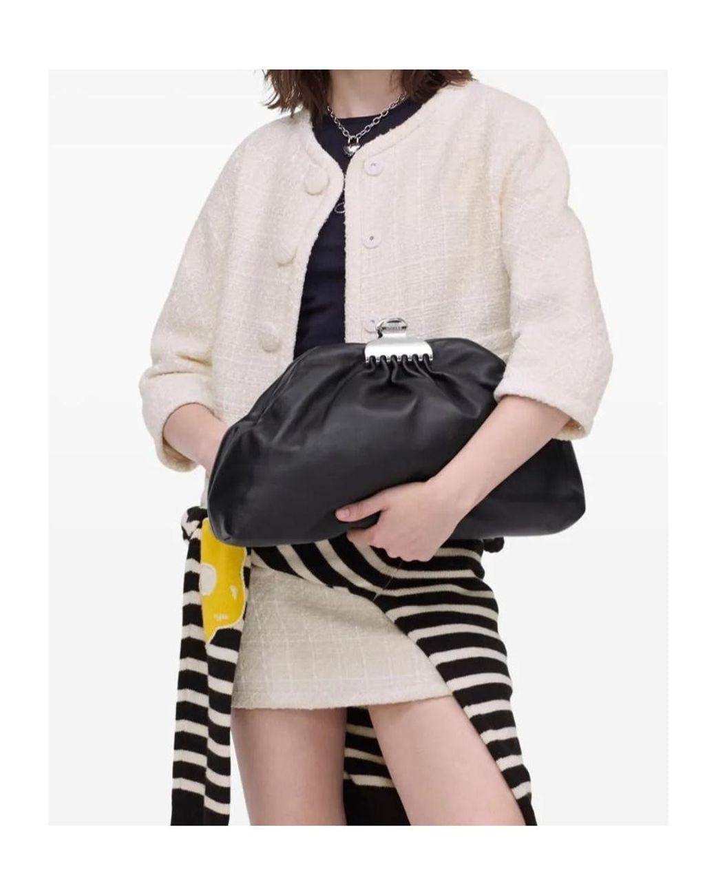 Marc Jacobs Black The Glam Frame Clutch Bag