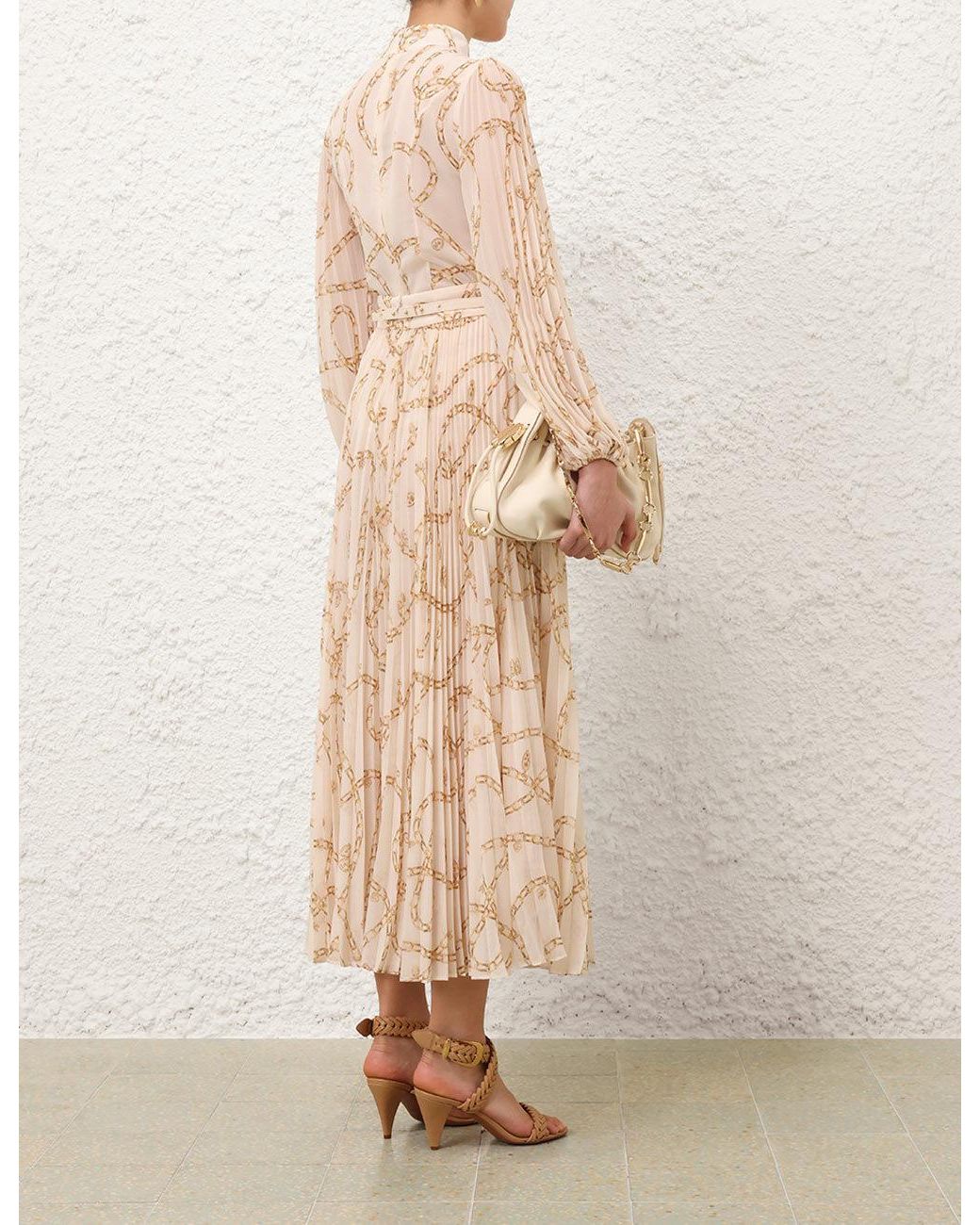 Zimmermann Natural Sunray Pleated Blouse