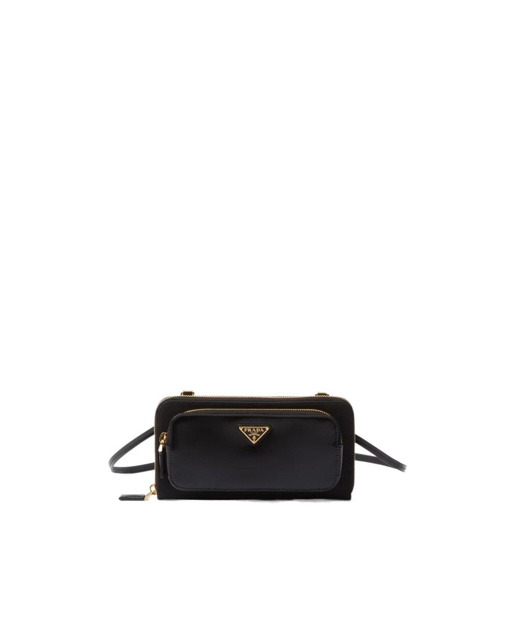 Prada White Re-Nylon And Brushed Leather Wallet