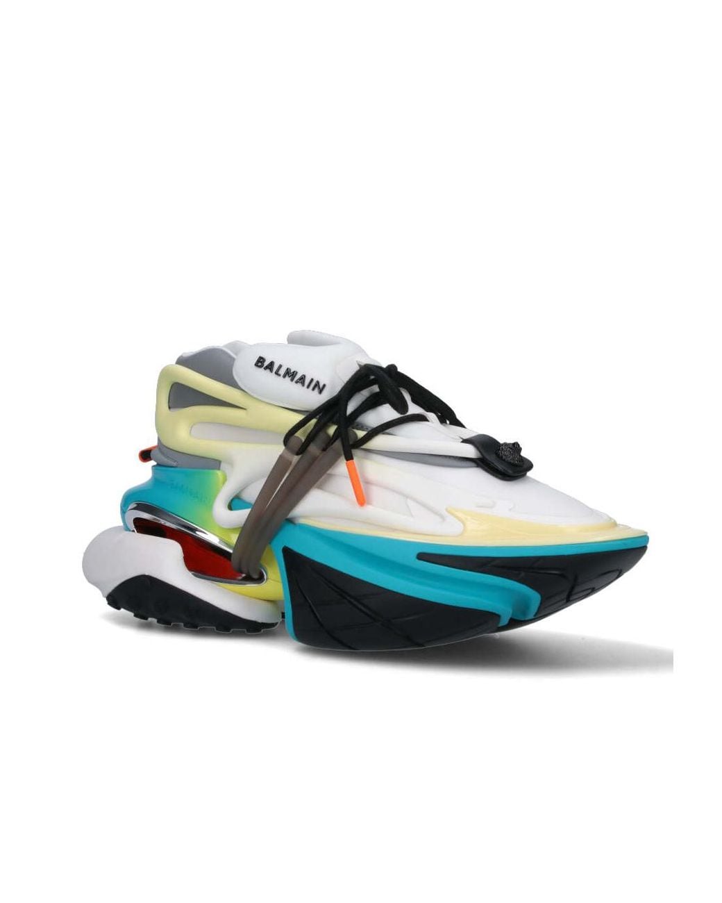 Balmain Blue Panelled Lace-Up Trainers for men