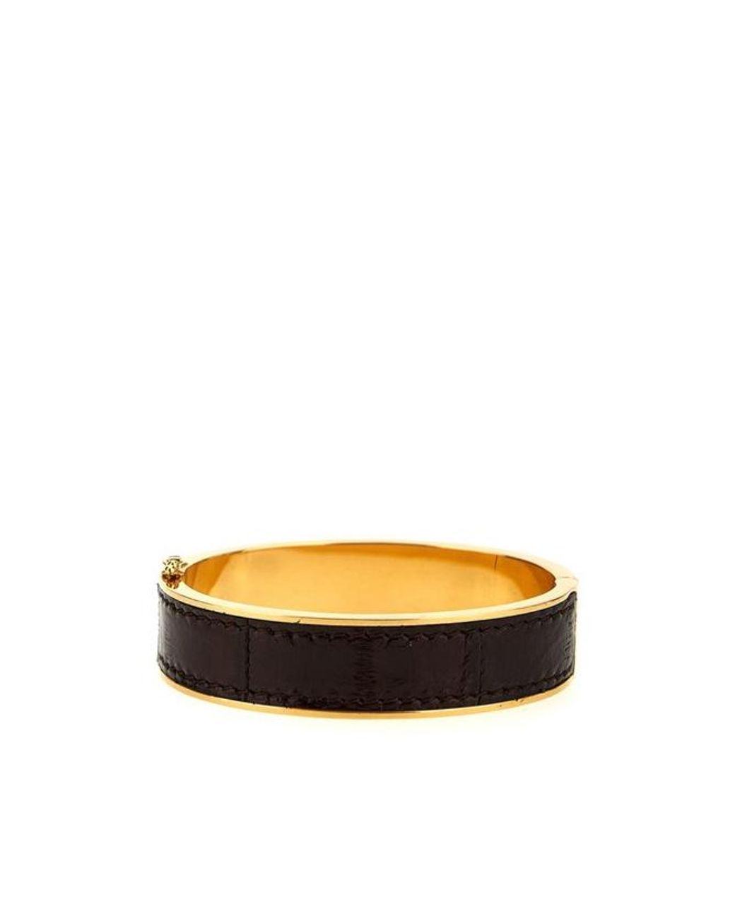 Saint Laurent Multicolor 'Ysl' Leather Inlay Bracelet