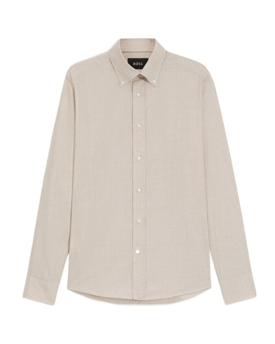 Boss White Long-Sleeved Button-Up Shirt for men