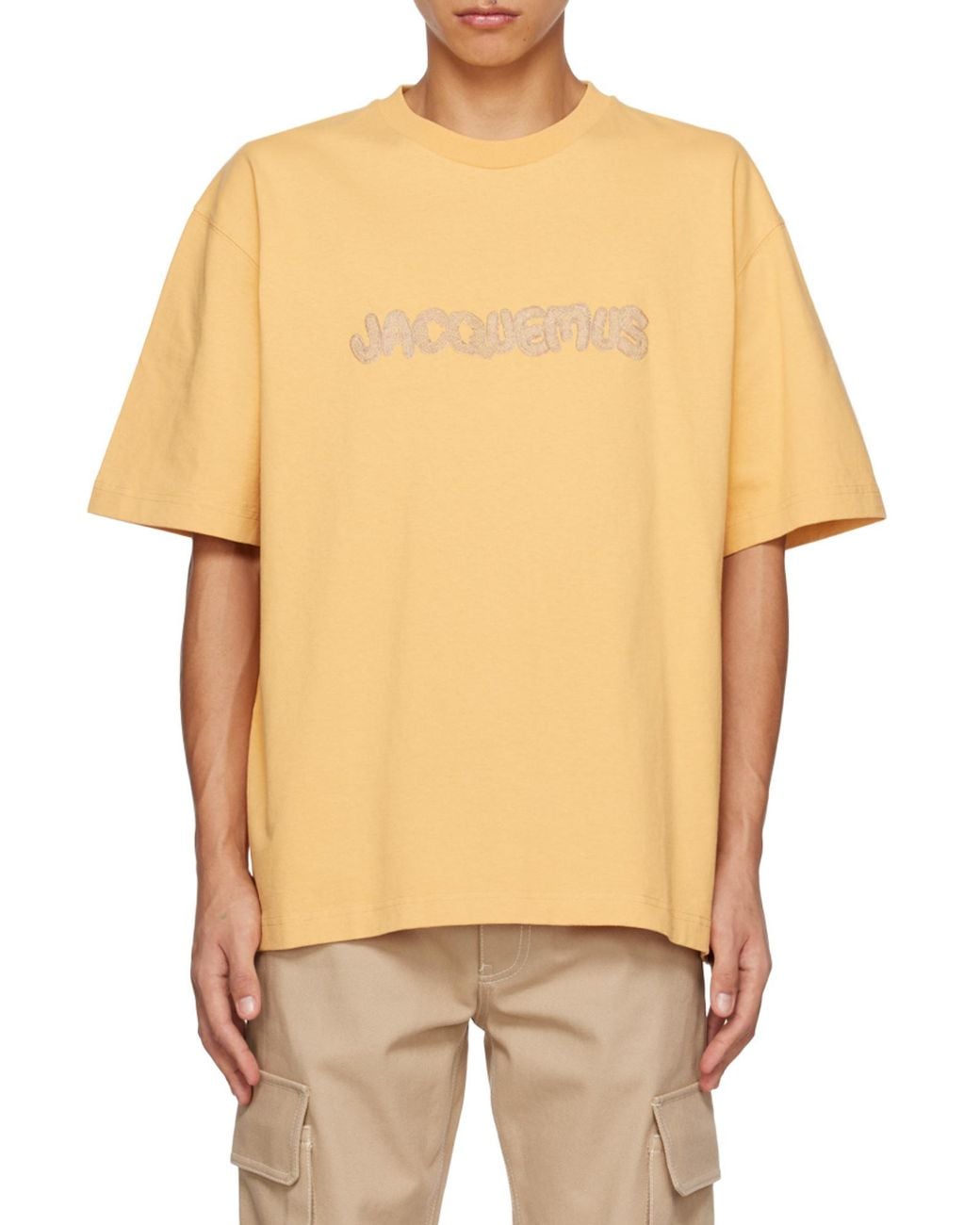 Jacquemus Multicolor Raphia Embroidered Logo T-Shirt for men