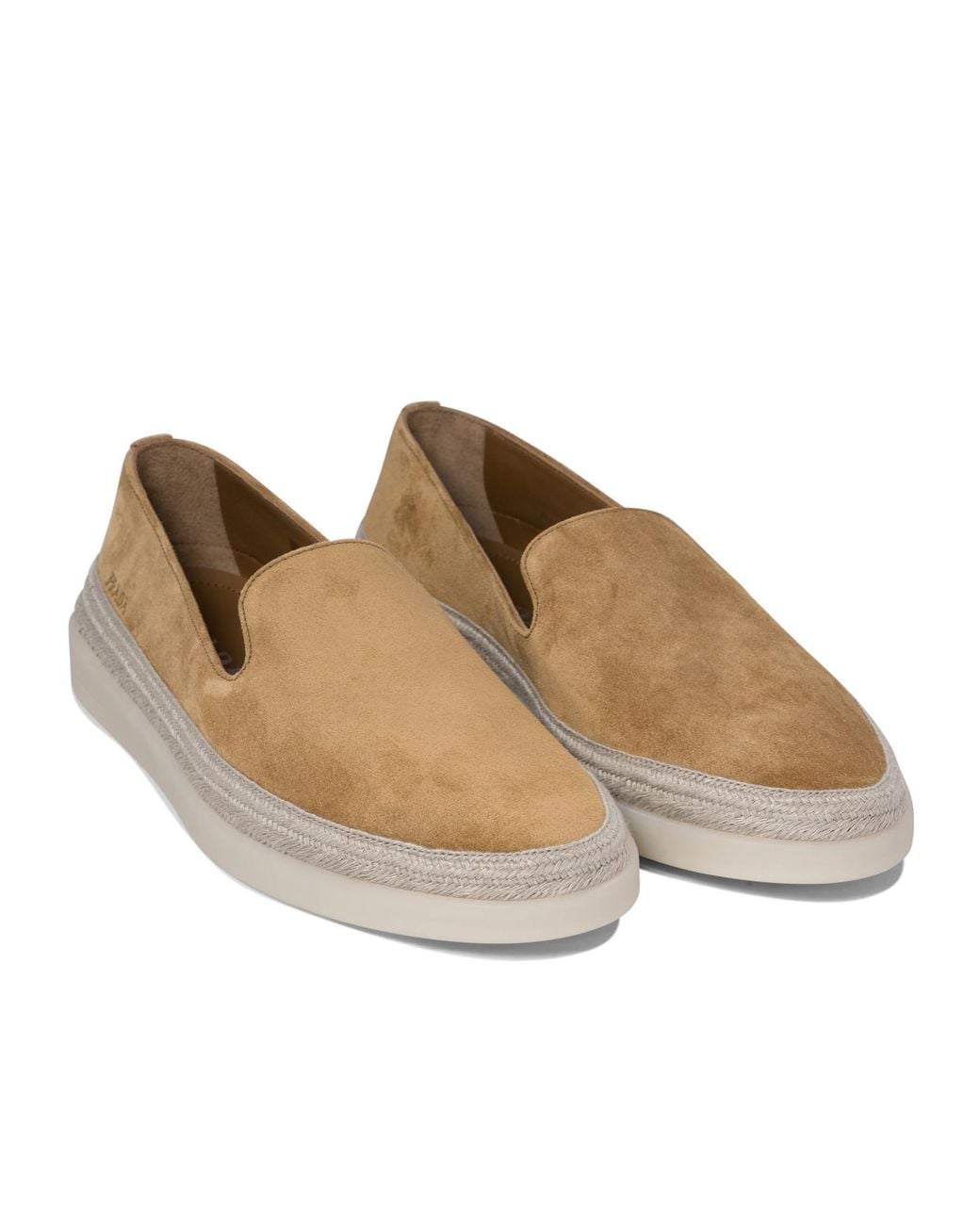 Prada Brown Round-Toe Slip-On Loafers for men