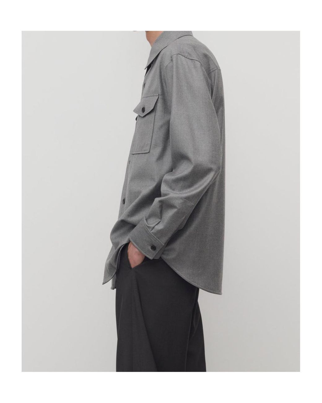 The Row Gray Dashiell Shirt In Virgin Wool for men
