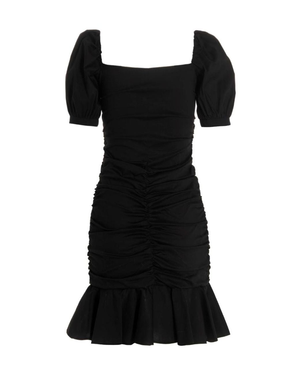 Pinko Black Ruched Button-Up Dress