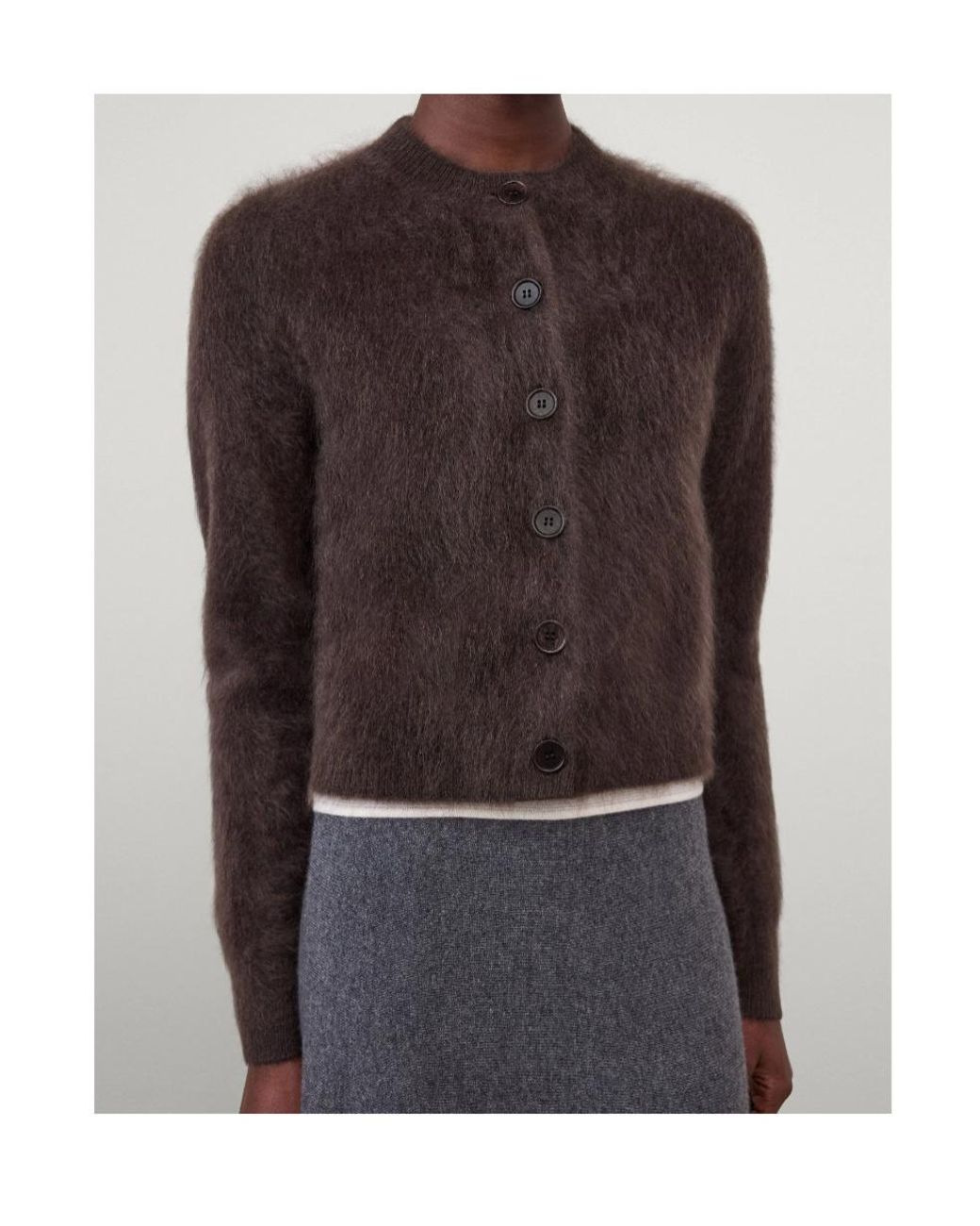 Lisa Yang Black Azelea Fuzzy Buttoned Cardigan